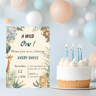 Convite de Aniversário Infantil Animais Safari Wil