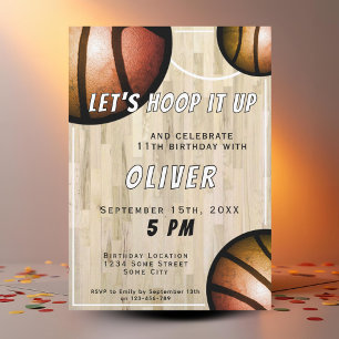 Convite de Aniversário Infantil Basquetebol Bola d