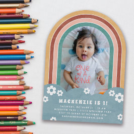 Convite de aniversário infantil com tema floral ar