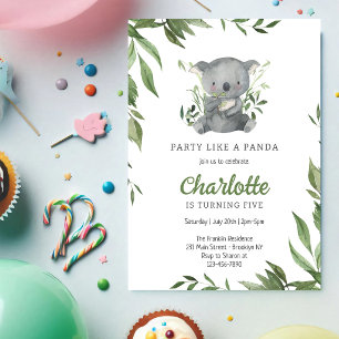 Convite de Aniversário Infantil Como um Panda