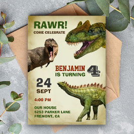 Convite de Aniversário Infantil de Dinossauro Gran