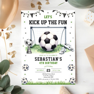 Convite de Aniversário Infantil de Futebol Kick Up