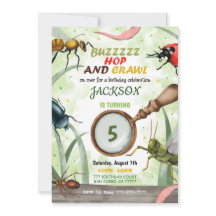 Convite de Aniversário Infantil de Inseto