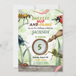 Convite de Aniversário Infantil de Inseto