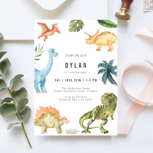 Convite de Aniversário Infantil Dinossauro