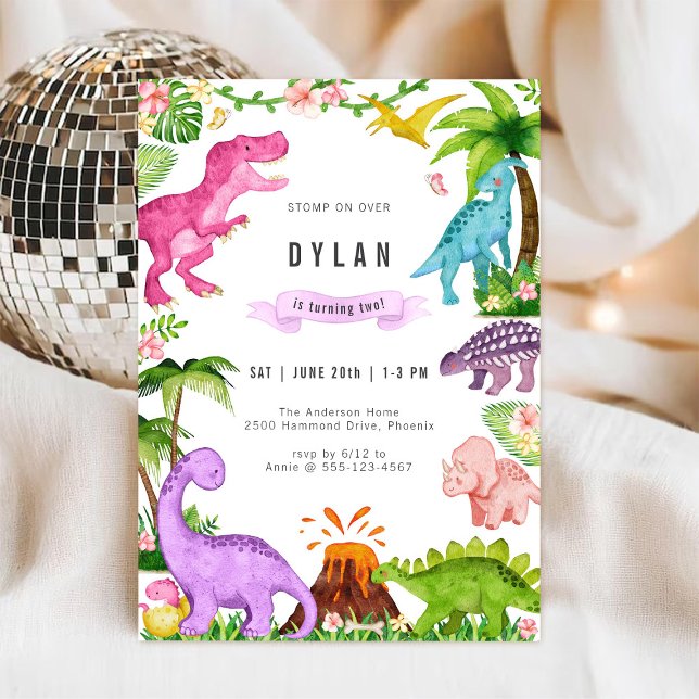 Convite de Aniversário Infantil Dinossauro (Criador carregado)