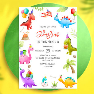Convite de Aniversário Infantil Dinossauro
