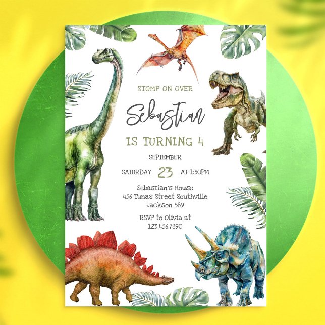 Convite de Aniversário Infantil Dinossauro (Criador carregado)