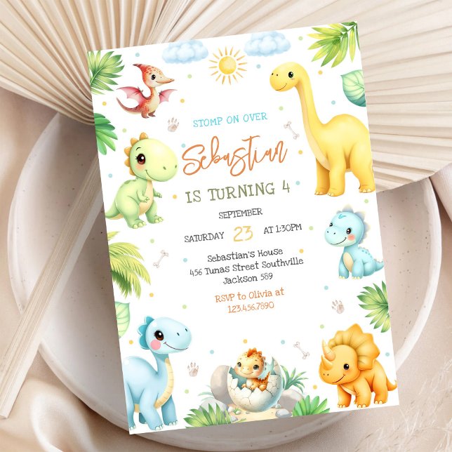 Convite de Aniversário Infantil Dinossauro (Criador carregado)