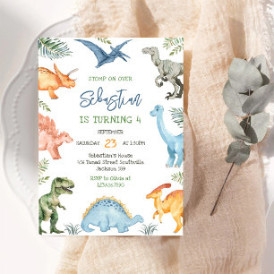 Convite de Aniversário Infantil Dinossauro