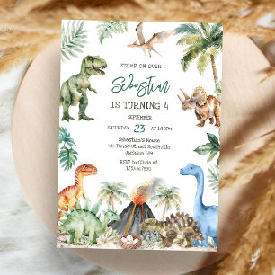 Convite de Aniversário Infantil Dinossauro