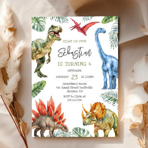 Convite de Aniversário Infantil Dinossauro
