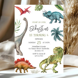 Convite de Aniversário Infantil Dinossauro