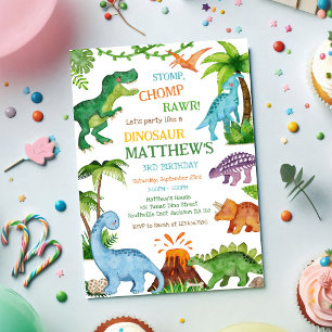 Convite de Aniversário Infantil Dinossauro