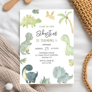 Convite de Aniversário Infantil Dinossauro