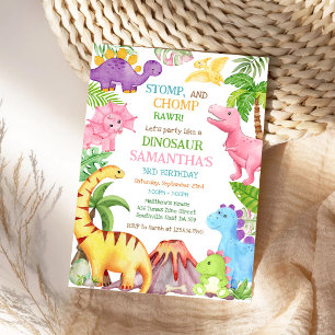 Convite de Aniversário Infantil Dinossauro