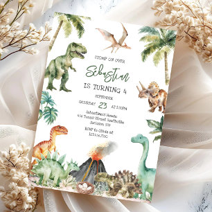 Convite de Aniversário Infantil Dinossauro