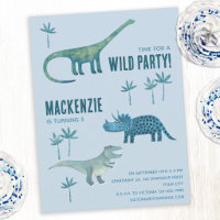 Convite de Aniversário Infantil Dinossauros