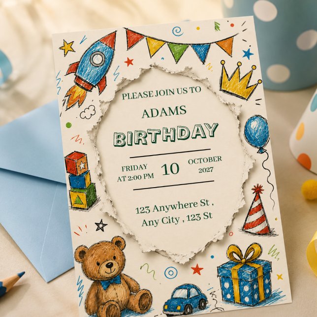 Convite de Aniversário Infantil Festa (Criador carregado)