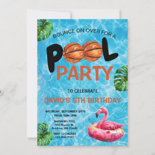 Convite de Aniversário Infantil Festa na Piscina d
