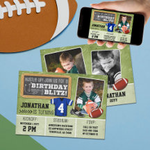 Convite de Aniversário Infantil Football Blitz