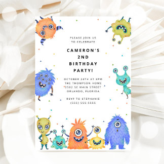 Convite de Aniversário Infantil Monstrinho Fofo