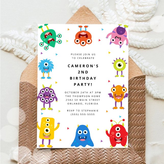 Convite de Aniversário Infantil Monstrinho Fofo (Criador carregado)