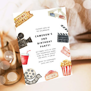 Convite de Aniversário Infantil Noite de Filme