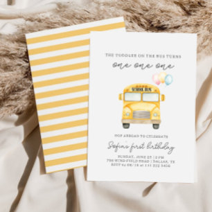 Convite de Aniversário Infantil Ônibus Escolar Ama