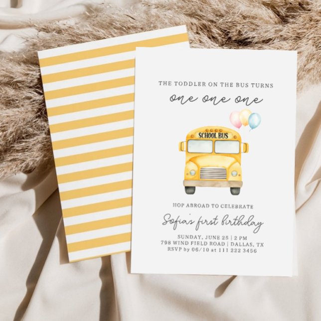 Convite de Aniversário Infantil Ônibus Escolar Ama (Criador carregado)