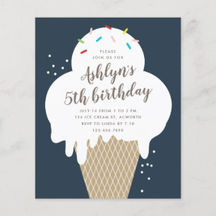 Convite de aniversário infantil para festa de sorv