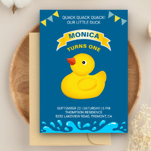 Convite de Aniversário Infantil Pato de Borracha F