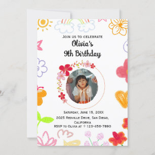 Convite de Aniversário Infantil Personalizado Roxo