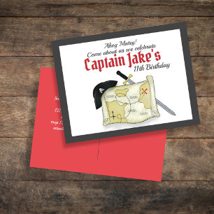 Convite de Aniversário Infantil Pirata