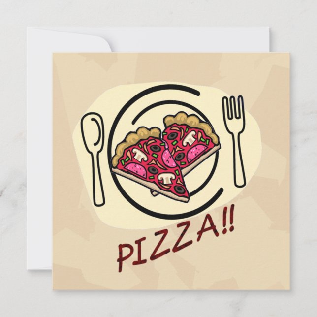 Convite de Aniversário Infantil Pizza Party (Frente)