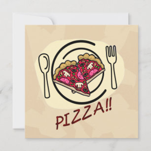 Convite de Aniversário Infantil Pizza Party