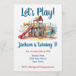 Convite de Aniversário Infantil Playground Parque