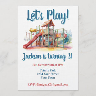 Convite de Aniversário Infantil Playground Parque 
