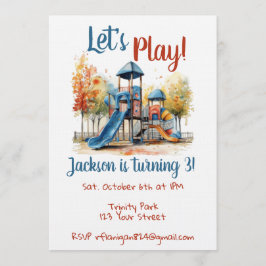 Convite de Aniversário Infantil Playground Parque
