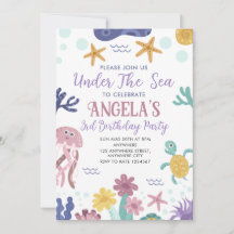 Convite de Aniversário Infantil Sob o Mar