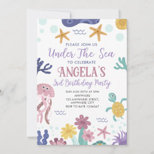 Convite de Aniversário Infantil Sob o Mar