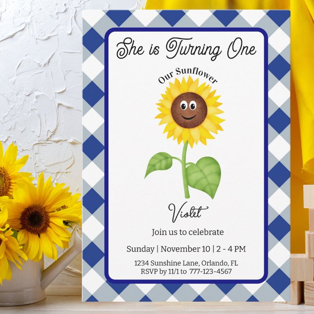 Convite de Aniversário Infantil Sunflower Invitati (Criador carregado)