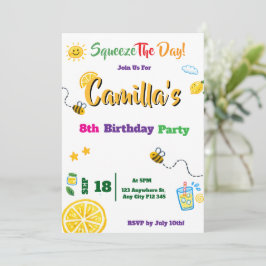 Convite de Aniversário Infantil Tema de Verão Limã