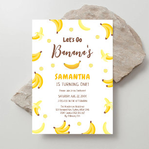 Convite de Aniversário Infantil Vamos Lá Banana Cr