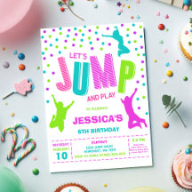 Convite de Aniversário Infantil Vamos Saltar e Bri