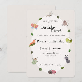 Convite de aniversário inseto