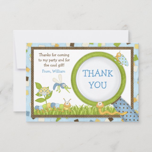 Convite de aniversário Insetos giros (Frente)