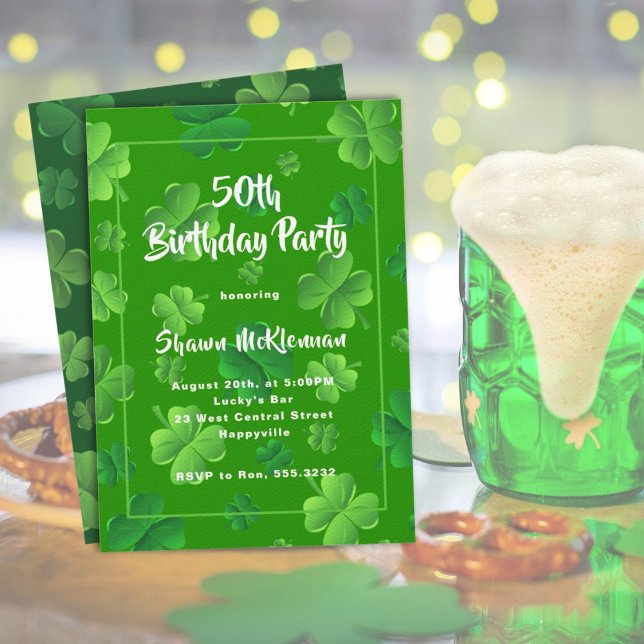 Convite de Aniversário Irlandês para Adultos (Criador carregado)