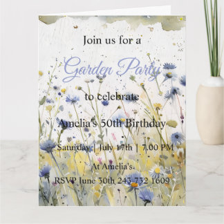 Convite de Aniversário Jardim de Flores Silvestres