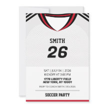 Convite de Aniversário Jersey de Futebol Personali